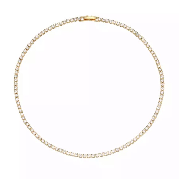 NEW 14K GOLD TENNIS CHAIN CHOKER NECKLACE, NICE NECKLACE, CUTE NECKLACE - Picture 6 of 6